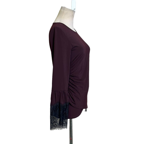 KOBI Aubergine/Black Miley Long Sleeve Blouse size Small - Picture 13 of 15